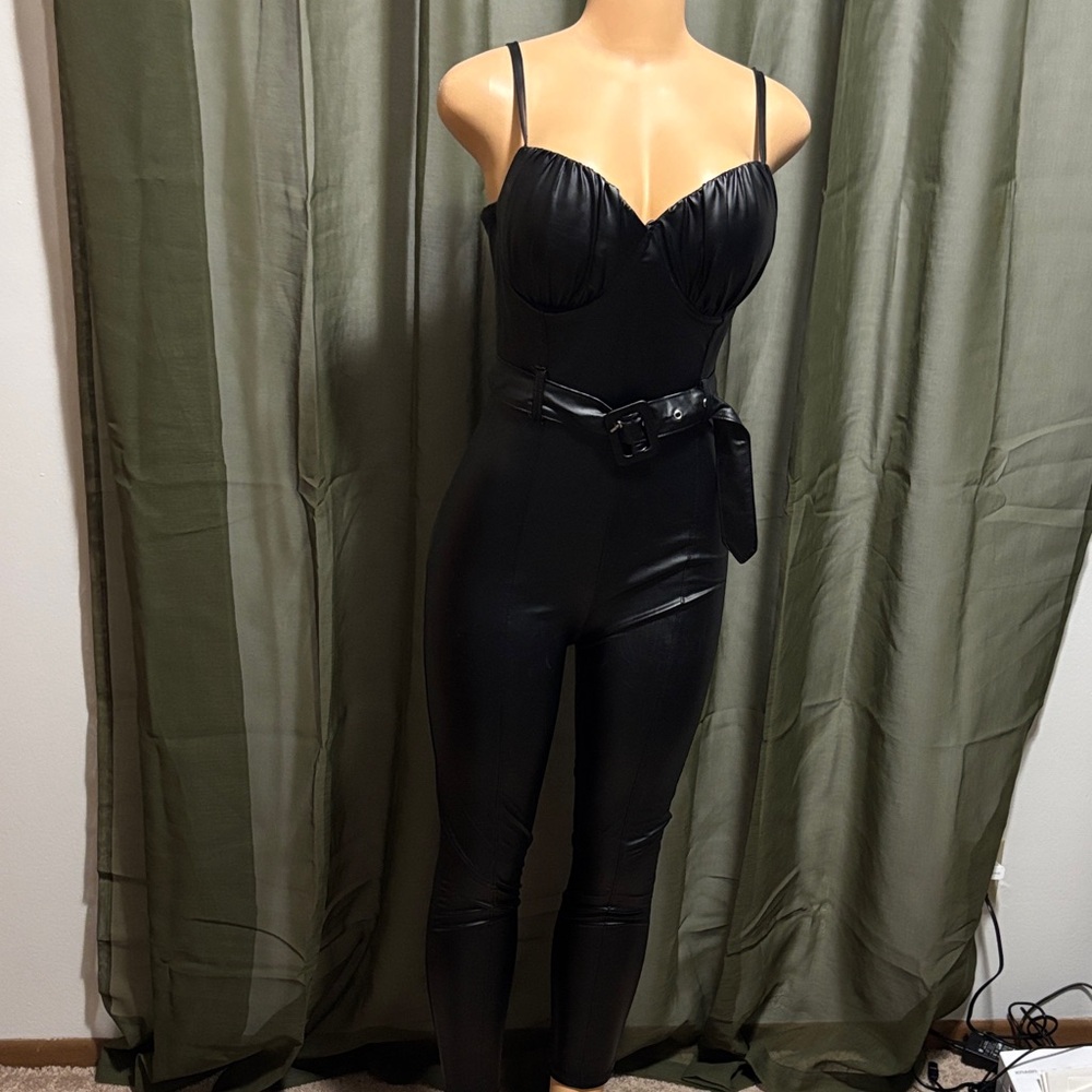 Black Women's Jumpsuit with Belt